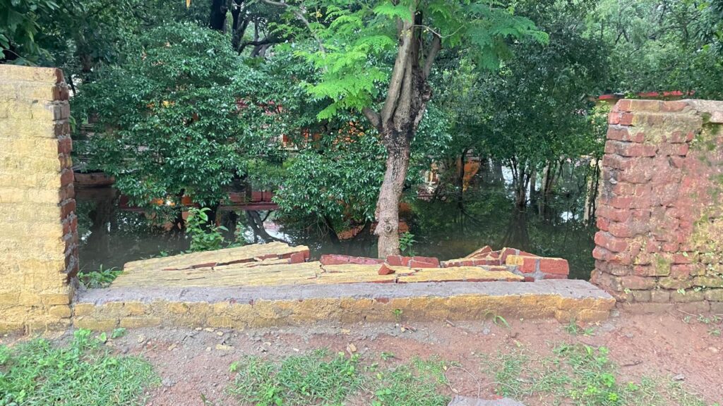 चाकुलिया: नागानल मंदिर की चहारदीवारी को फिर तोड़ा जंगली हाथी, बाजार क्षेत्र में फैली दहशत