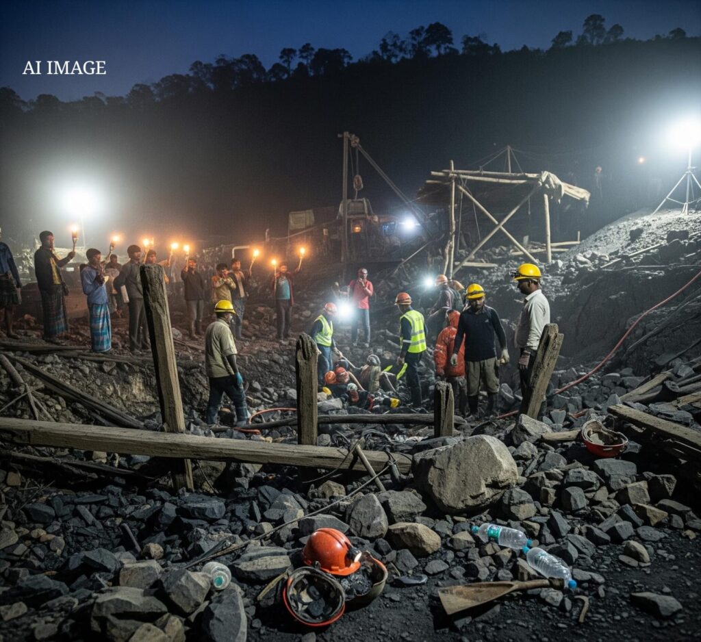 धनबाद के केशरगढ़ में अवैध कोयला खदान धंसी: 9 मजदूरों की मौत, कई अभी भी मलबे में दबे