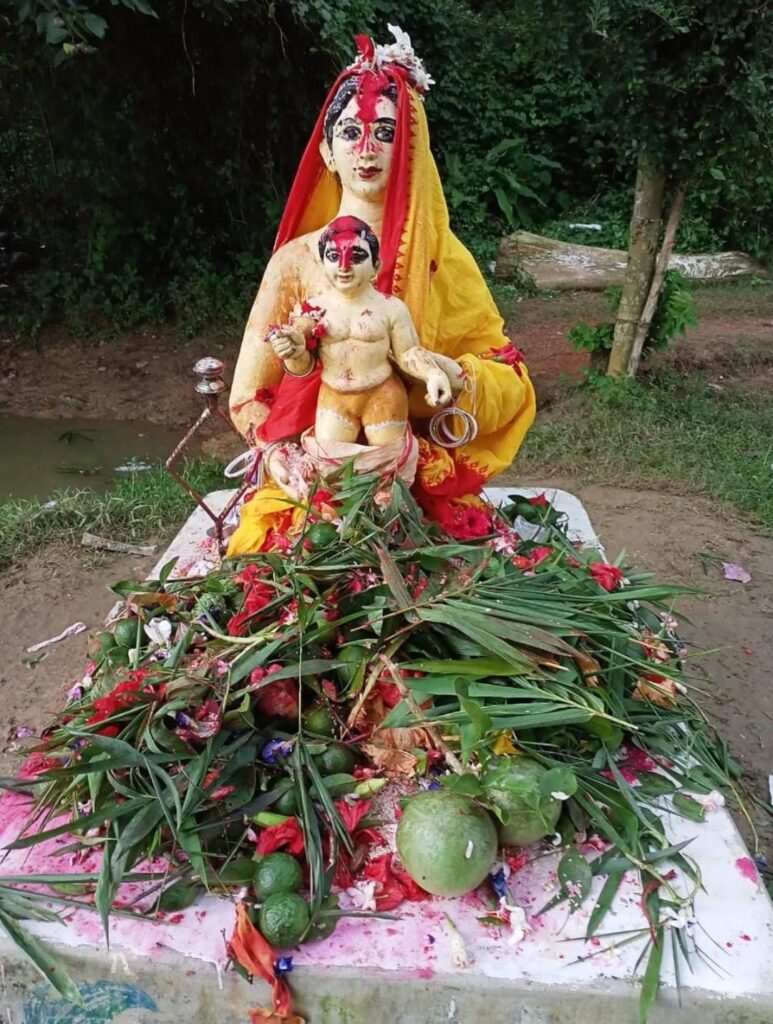 बहरागोड़ा: प्रखंड के विभिन्न गांवों में बरगद पेड़ के नीचे हुई मां षष्ठी की पूजा