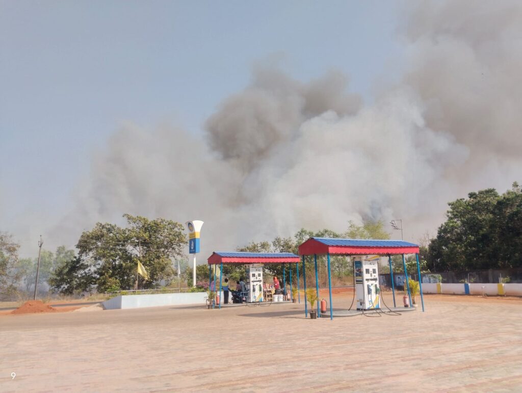 होली पर चाकुलिया के जंगलों में लगी भीषण आग, दमकल की मदद से पाया गया काबू